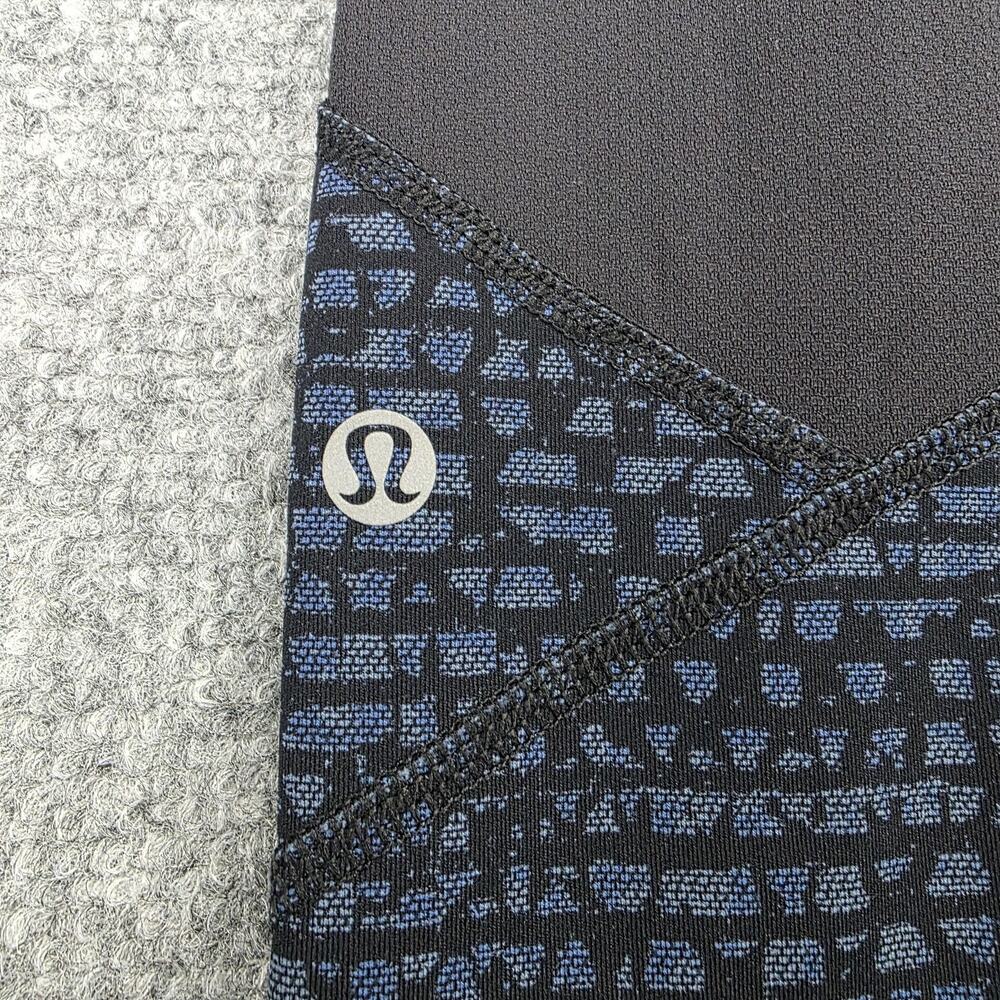 Lululemon Pants Womens 4 Blue Black Geometric Pace Rival Crop Leggings Pocket - Picture 10 of 16
